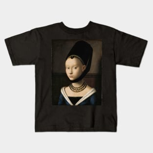 Portrait of a Young Woman - Petrus Christus Kids T-Shirt